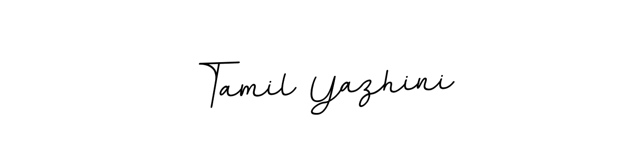 Use a signature maker to create a handwritten signature online. With this signature software, you can design (BallpointsItalic-DORy9) your own signature for name Tamil Yazhini. Tamil Yazhini signature style 11 images and pictures png