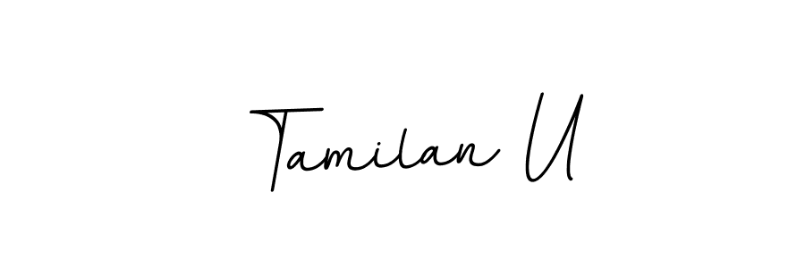 It looks lik you need a new signature style for name Tamilan U. Design unique handwritten (BallpointsItalic-DORy9) signature with our free signature maker in just a few clicks. Tamilan U signature style 11 images and pictures png