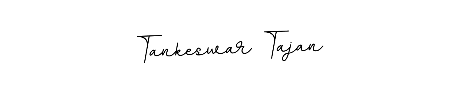 The best way (BallpointsItalic-DORy9) to make a short signature is to pick only two or three words in your name. The name Tankeswar Tajan include a total of six letters. For converting this name. Tankeswar Tajan signature style 11 images and pictures png