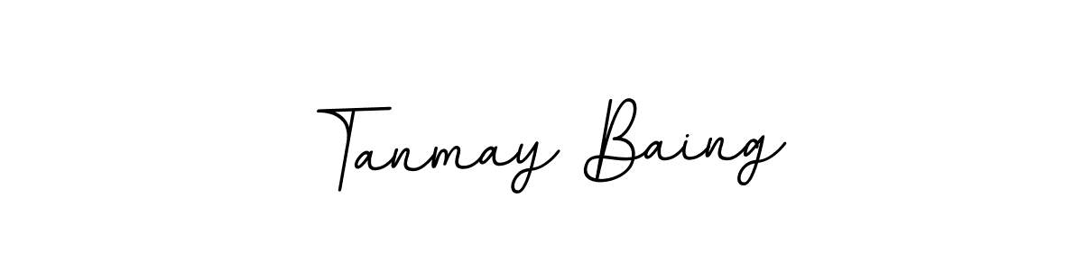 How to make Tanmay Baing name signature. Use BallpointsItalic-DORy9 style for creating short signs online. This is the latest handwritten sign. Tanmay Baing signature style 11 images and pictures png