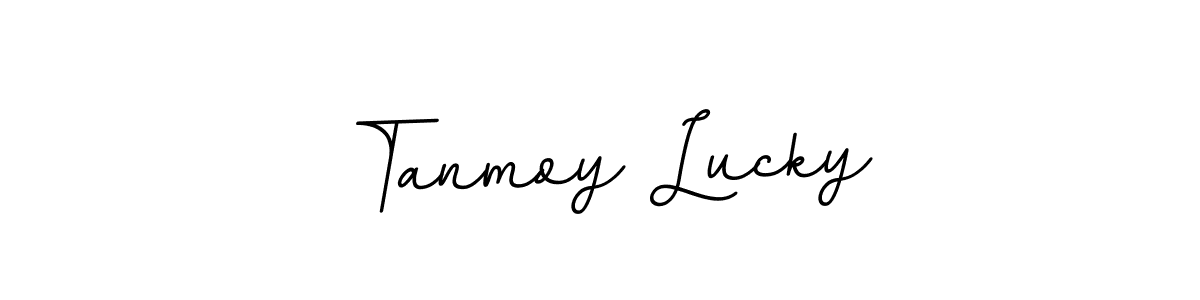 You should practise on your own different ways (BallpointsItalic-DORy9) to write your name (Tanmoy Lucky) in signature. don't let someone else do it for you. Tanmoy Lucky signature style 11 images and pictures png
