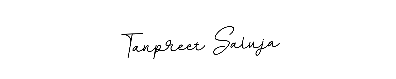 Create a beautiful signature design for name Tanpreet Saluja. With this signature (BallpointsItalic-DORy9) fonts, you can make a handwritten signature for free. Tanpreet Saluja signature style 11 images and pictures png