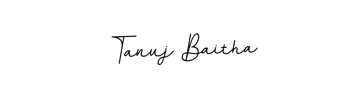 Create a beautiful signature design for name Tanuj Baitha. With this signature (BallpointsItalic-DORy9) fonts, you can make a handwritten signature for free. Tanuj Baitha signature style 11 images and pictures png