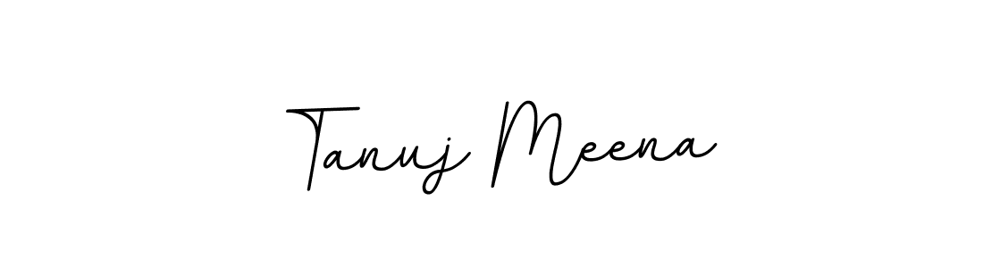 How to make Tanuj Meena name signature. Use BallpointsItalic-DORy9 style for creating short signs online. This is the latest handwritten sign. Tanuj Meena signature style 11 images and pictures png