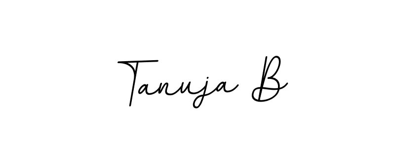 You should practise on your own different ways (BallpointsItalic-DORy9) to write your name (Tanuja B) in signature. don't let someone else do it for you. Tanuja B signature style 11 images and pictures png