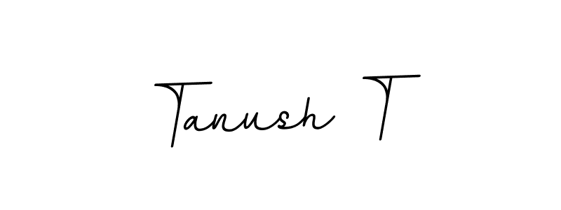 The best way (BallpointsItalic-DORy9) to make a short signature is to pick only two or three words in your name. The name Tanush T include a total of six letters. For converting this name. Tanush T signature style 11 images and pictures png