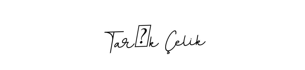 This is the best signature style for the Tarık Çelik name. Also you like these signature font (BallpointsItalic-DORy9). Mix name signature. Tarık Çelik signature style 11 images and pictures png