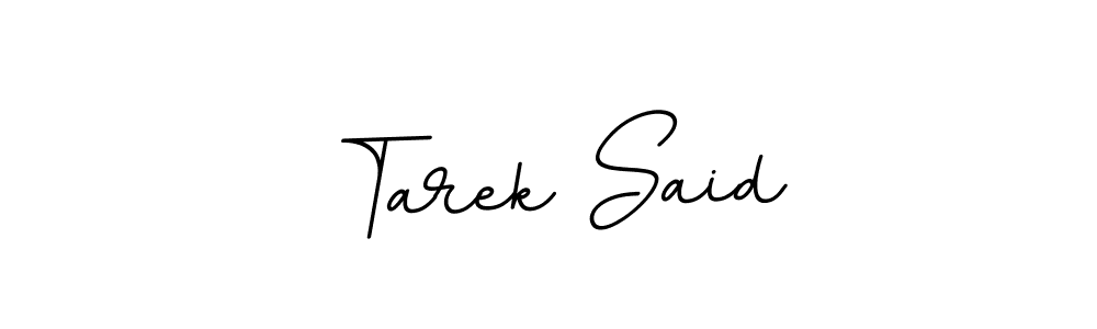 How to make Tarek Said name signature. Use BallpointsItalic-DORy9 style for creating short signs online. This is the latest handwritten sign. Tarek Said signature style 11 images and pictures png