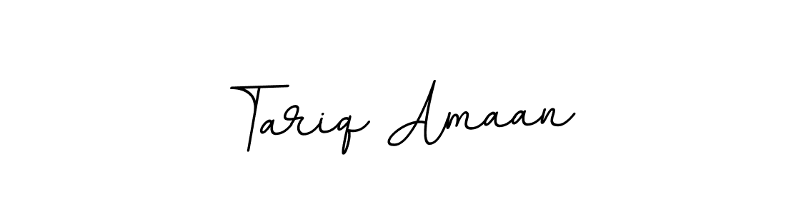 Use a signature maker to create a handwritten signature online. With this signature software, you can design (BallpointsItalic-DORy9) your own signature for name Tariq Amaan. Tariq Amaan signature style 11 images and pictures png