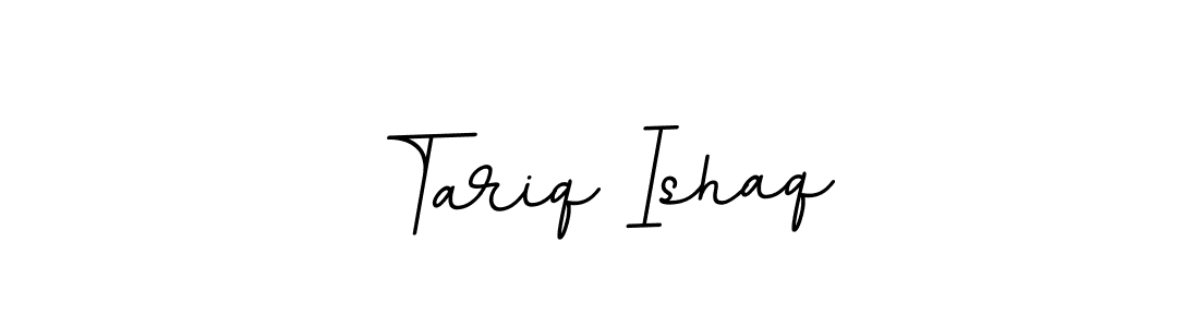 Use a signature maker to create a handwritten signature online. With this signature software, you can design (BallpointsItalic-DORy9) your own signature for name Tariq Ishaq. Tariq Ishaq signature style 11 images and pictures png