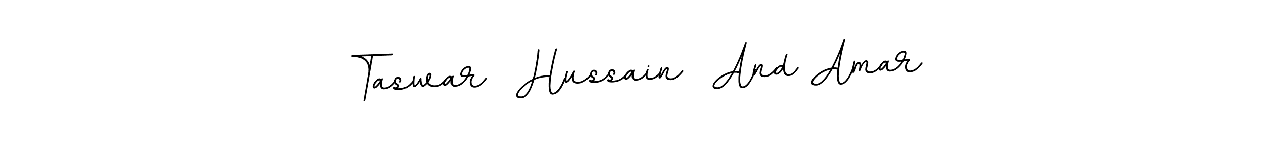 Design your own signature with our free online signature maker. With this signature software, you can create a handwritten (BallpointsItalic-DORy9) signature for name Taswar  Hussain  And Amar. Taswar  Hussain  And Amar signature style 11 images and pictures png
