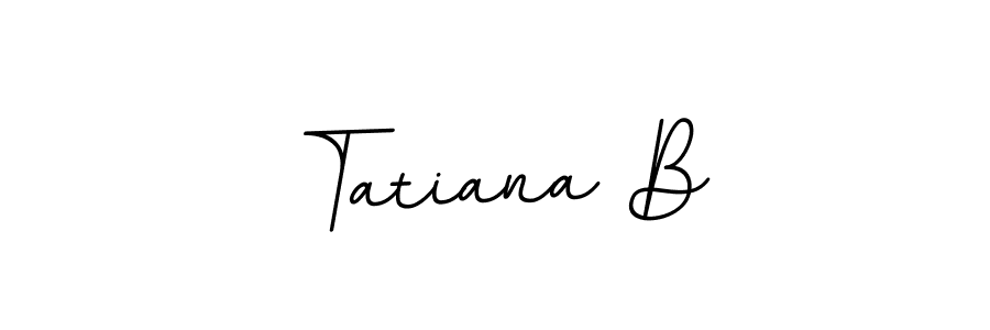 The best way (BallpointsItalic-DORy9) to make a short signature is to pick only two or three words in your name. The name Tatiana B include a total of six letters. For converting this name. Tatiana B signature style 11 images and pictures png