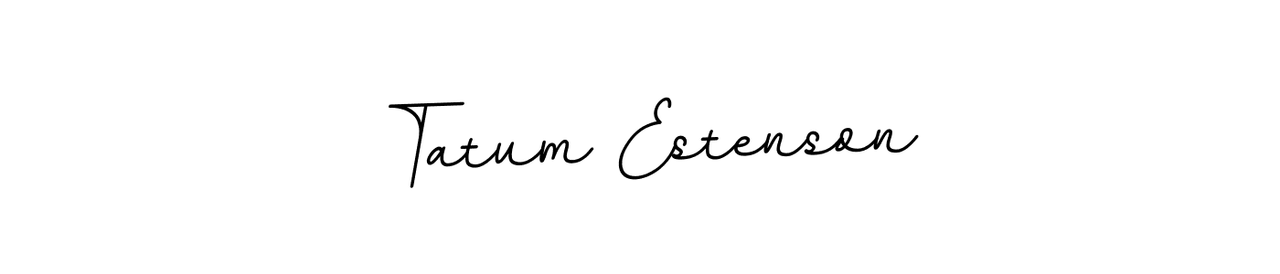 How to make Tatum Estenson name signature. Use BallpointsItalic-DORy9 style for creating short signs online. This is the latest handwritten sign. Tatum Estenson signature style 11 images and pictures png