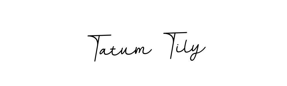 How to make Tatum Tily name signature. Use BallpointsItalic-DORy9 style for creating short signs online. This is the latest handwritten sign. Tatum Tily signature style 11 images and pictures png