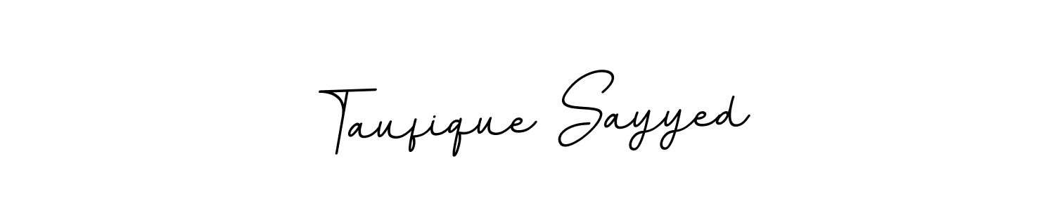 This is the best signature style for the Taufique Sayyed name. Also you like these signature font (BallpointsItalic-DORy9). Mix name signature. Taufique Sayyed signature style 11 images and pictures png