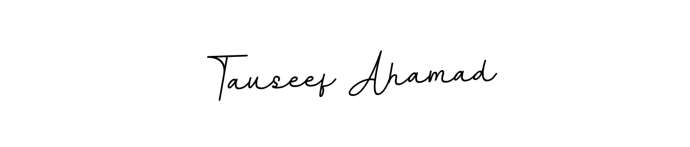 The best way (BallpointsItalic-DORy9) to make a short signature is to pick only two or three words in your name. The name Tauseef Ahamad include a total of six letters. For converting this name. Tauseef Ahamad signature style 11 images and pictures png