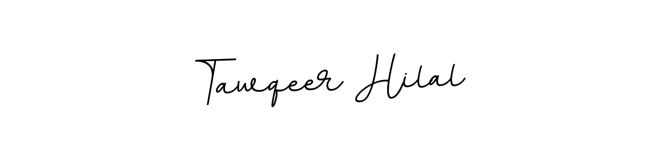 Use a signature maker to create a handwritten signature online. With this signature software, you can design (BallpointsItalic-DORy9) your own signature for name Tawqeer Hilal. Tawqeer Hilal signature style 11 images and pictures png
