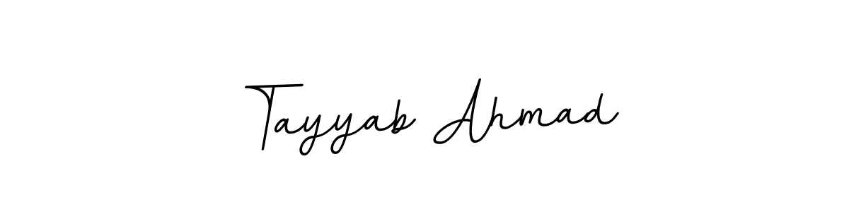 This is the best signature style for the Tayyab Ahmad name. Also you like these signature font (BallpointsItalic-DORy9). Mix name signature. Tayyab Ahmad signature style 11 images and pictures png