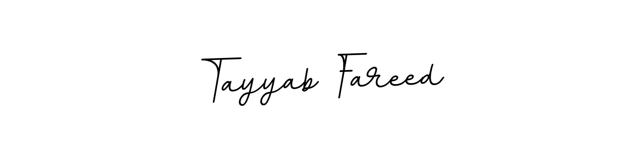 Design your own signature with our free online signature maker. With this signature software, you can create a handwritten (BallpointsItalic-DORy9) signature for name Tayyab Fareed. Tayyab Fareed signature style 11 images and pictures png