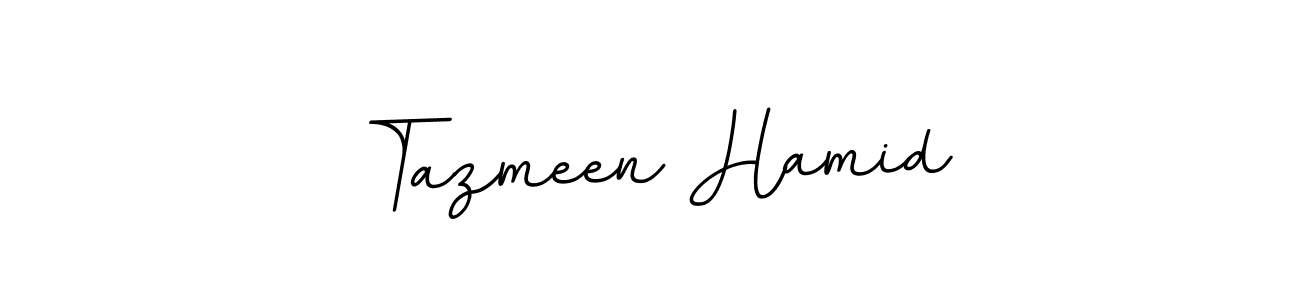How to make Tazmeen Hamid name signature. Use BallpointsItalic-DORy9 style for creating short signs online. This is the latest handwritten sign. Tazmeen Hamid signature style 11 images and pictures png