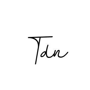 Design your own signature with our free online signature maker. With this signature software, you can create a handwritten (BallpointsItalic-DORy9) signature for name Tdn. Tdn signature style 11 images and pictures png