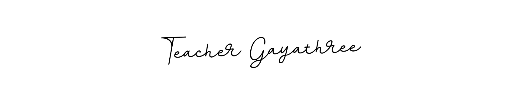 Use a signature maker to create a handwritten signature online. With this signature software, you can design (BallpointsItalic-DORy9) your own signature for name Teacher Gayathree. Teacher Gayathree signature style 11 images and pictures png