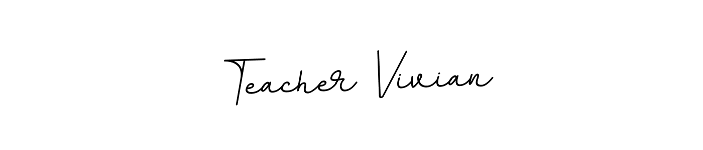 Make a beautiful signature design for name Teacher Vivian. With this signature (BallpointsItalic-DORy9) style, you can create a handwritten signature for free. Teacher Vivian signature style 11 images and pictures png