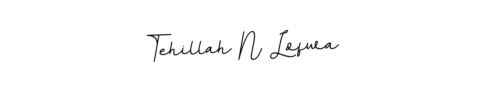 The best way (BallpointsItalic-DORy9) to make a short signature is to pick only two or three words in your name. The name Tehillah N Lofwa include a total of six letters. For converting this name. Tehillah N Lofwa signature style 11 images and pictures png