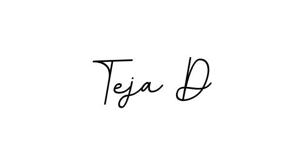 The best way (BallpointsItalic-DORy9) to make a short signature is to pick only two or three words in your name. The name Teja D include a total of six letters. For converting this name. Teja D signature style 11 images and pictures png