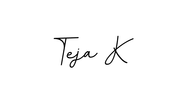 Use a signature maker to create a handwritten signature online. With this signature software, you can design (BallpointsItalic-DORy9) your own signature for name Teja K. Teja K signature style 11 images and pictures png