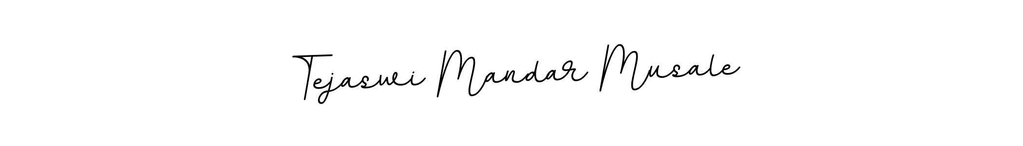 You should practise on your own different ways (BallpointsItalic-DORy9) to write your name (Tejaswi Mandar Musale) in signature. don't let someone else do it for you. Tejaswi Mandar Musale signature style 11 images and pictures png