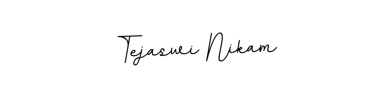 The best way (BallpointsItalic-DORy9) to make a short signature is to pick only two or three words in your name. The name Tejaswi Nikam include a total of six letters. For converting this name. Tejaswi Nikam signature style 11 images and pictures png