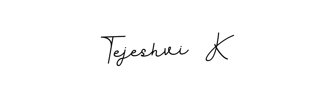 You should practise on your own different ways (BallpointsItalic-DORy9) to write your name (Tejeshvi  K) in signature. don't let someone else do it for you. Tejeshvi  K signature style 11 images and pictures png