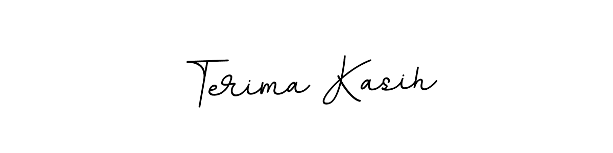 Use a signature maker to create a handwritten signature online. With this signature software, you can design (BallpointsItalic-DORy9) your own signature for name Terima Kasih. Terima Kasih signature style 11 images and pictures png