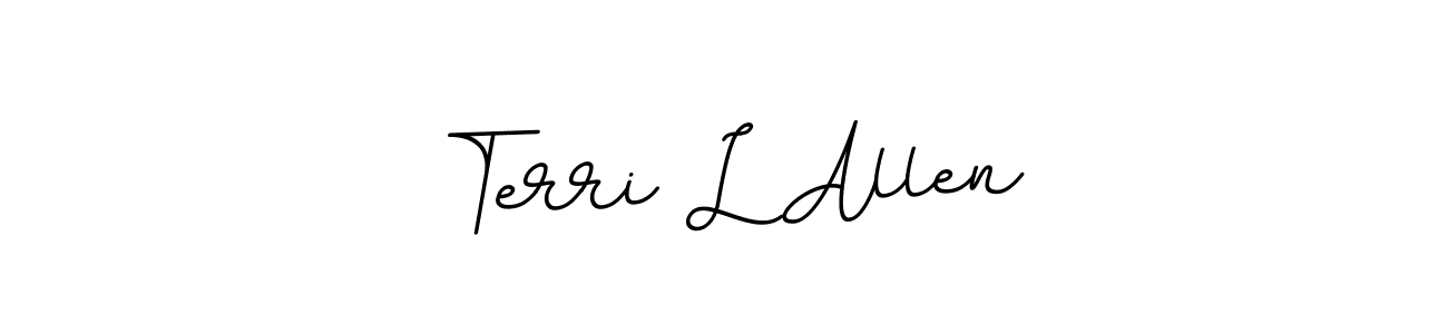 Create a beautiful signature design for name Terri L Allen. With this signature (BallpointsItalic-DORy9) fonts, you can make a handwritten signature for free. Terri L Allen signature style 11 images and pictures png