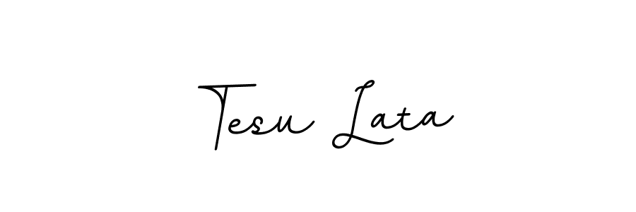 How to make Tesu Lata name signature. Use BallpointsItalic-DORy9 style for creating short signs online. This is the latest handwritten sign. Tesu Lata signature style 11 images and pictures png