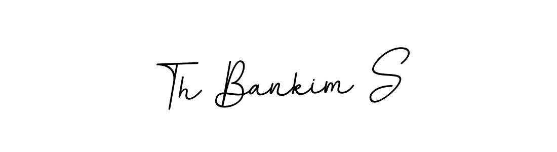 You should practise on your own different ways (BallpointsItalic-DORy9) to write your name (Th Bankim S) in signature. don't let someone else do it for you. Th Bankim S signature style 11 images and pictures png