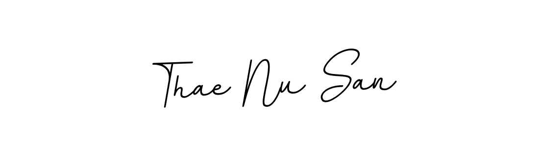 How to make Thae Nu San name signature. Use BallpointsItalic-DORy9 style for creating short signs online. This is the latest handwritten sign. Thae Nu San signature style 11 images and pictures png