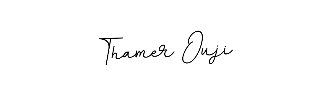 The best way (BallpointsItalic-DORy9) to make a short signature is to pick only two or three words in your name. The name Thamer Ouji include a total of six letters. For converting this name. Thamer Ouji signature style 11 images and pictures png