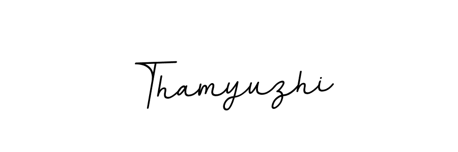 You should practise on your own different ways (BallpointsItalic-DORy9) to write your name (Thamyuzhi) in signature. don't let someone else do it for you. Thamyuzhi signature style 11 images and pictures png