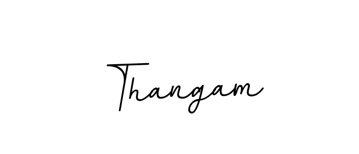 Use a signature maker to create a handwritten signature online. With this signature software, you can design (BallpointsItalic-DORy9) your own signature for name Thangam. Thangam signature style 11 images and pictures png