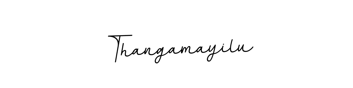 Make a beautiful signature design for name Thangamayilu. With this signature (BallpointsItalic-DORy9) style, you can create a handwritten signature for free. Thangamayilu signature style 11 images and pictures png
