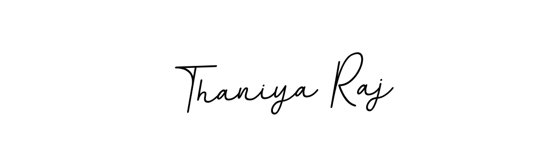 How to make Thaniya Raj name signature. Use BallpointsItalic-DORy9 style for creating short signs online. This is the latest handwritten sign. Thaniya Raj signature style 11 images and pictures png