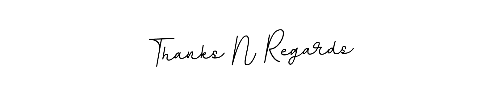Create a beautiful signature design for name Thanks N Regards. With this signature (BallpointsItalic-DORy9) fonts, you can make a handwritten signature for free. Thanks N Regards signature style 11 images and pictures png