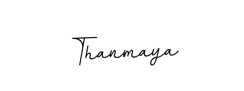 Thanmaya stylish signature style. Best Handwritten Sign (BallpointsItalic-DORy9) for my name. Handwritten Signature Collection Ideas for my name Thanmaya. Thanmaya signature style 11 images and pictures png