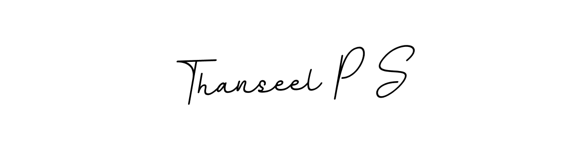 BallpointsItalic-DORy9 is a professional signature style that is perfect for those who want to add a touch of class to their signature. It is also a great choice for those who want to make their signature more unique. Get Thanseel P S name to fancy signature for free. Thanseel P S signature style 11 images and pictures png