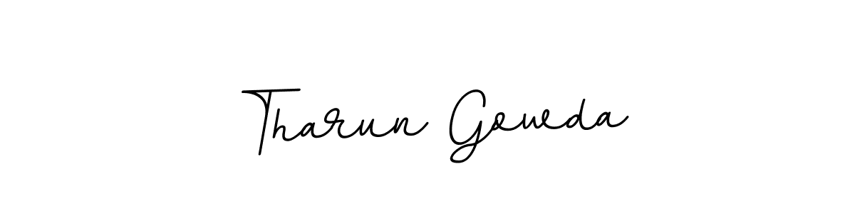 The best way (BallpointsItalic-DORy9) to make a short signature is to pick only two or three words in your name. The name Tharun Gowda include a total of six letters. For converting this name. Tharun Gowda signature style 11 images and pictures png