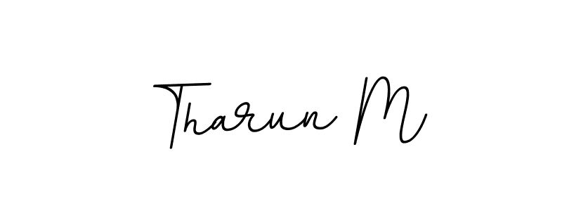 Make a beautiful signature design for name Tharun M. With this signature (BallpointsItalic-DORy9) style, you can create a handwritten signature for free. Tharun M signature style 11 images and pictures png