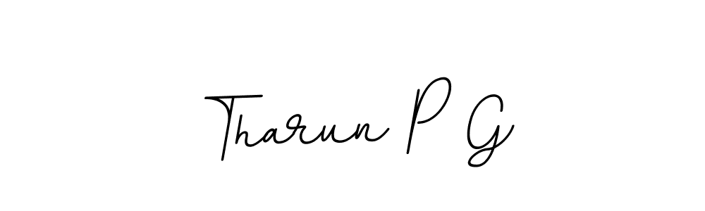 How to make Tharun P G name signature. Use BallpointsItalic-DORy9 style for creating short signs online. This is the latest handwritten sign. Tharun P G signature style 11 images and pictures png