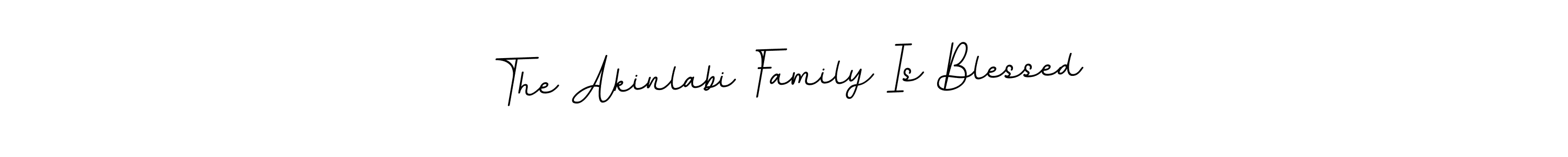 The best way (BallpointsItalic-DORy9) to make a short signature is to pick only two or three words in your name. The name The Akinlabi Family Is Blessed include a total of six letters. For converting this name. The Akinlabi Family Is Blessed signature style 11 images and pictures png